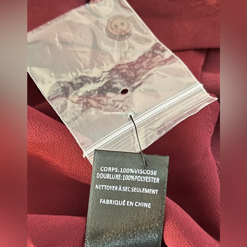 Astr The Label Ruth Burgundy Satin Shirt Dress size small - Picture 14 of 14
